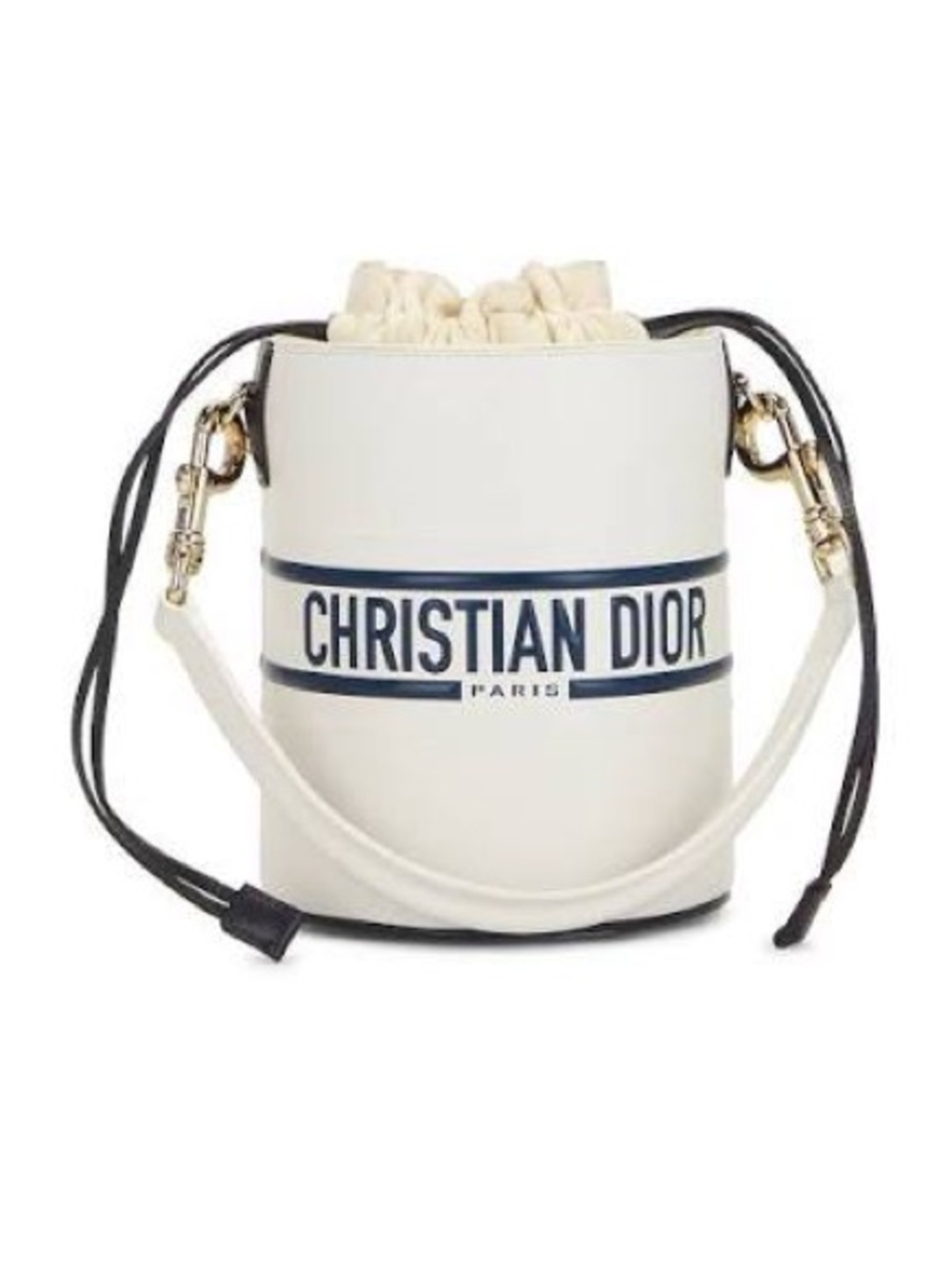 Christian Dior Dior Vibe Bucket Handbag Leather White Women's